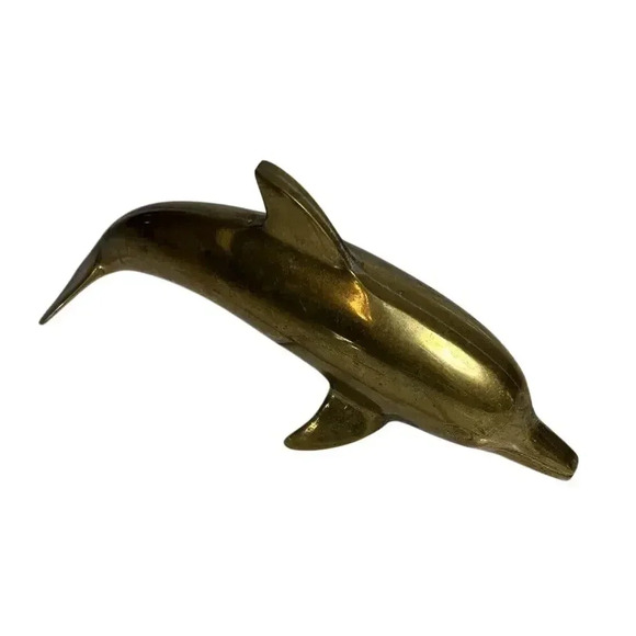 Unknown Other - Vintage Brass Dolphin 7.5” Long